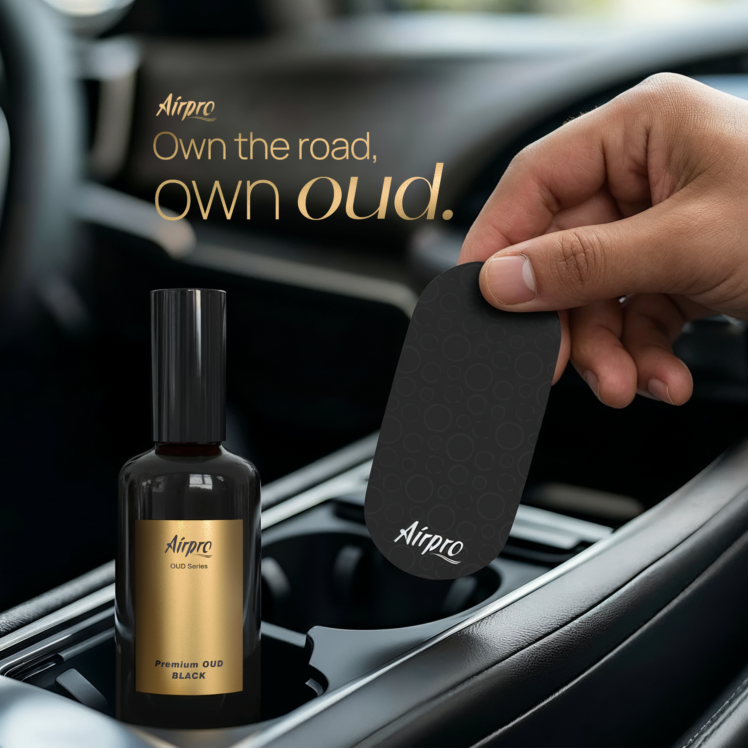 Airpro Luxury Car Perfume Oud Spray Black