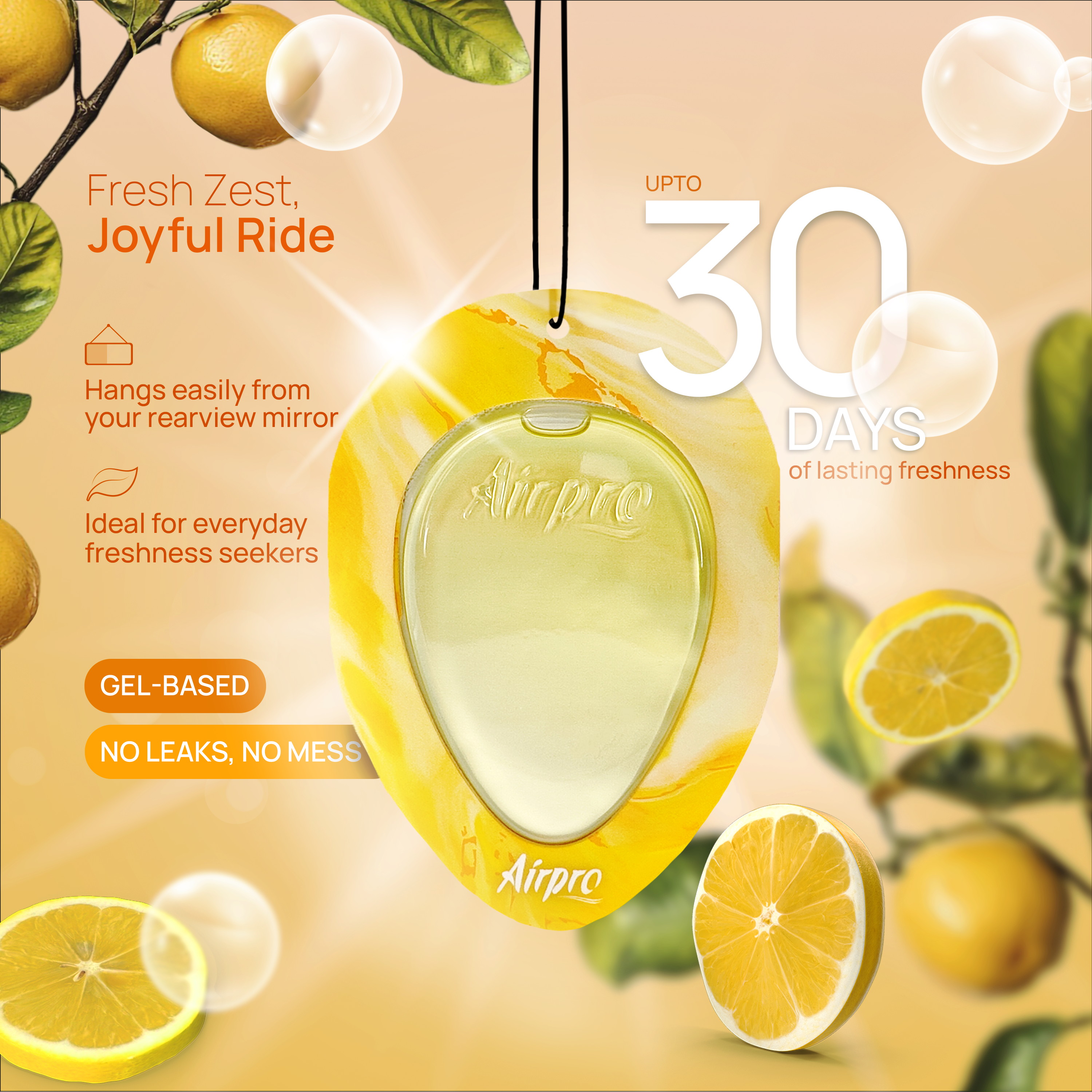 Essentials Hanging Gel Car Air Freshener ( Pack of 2)