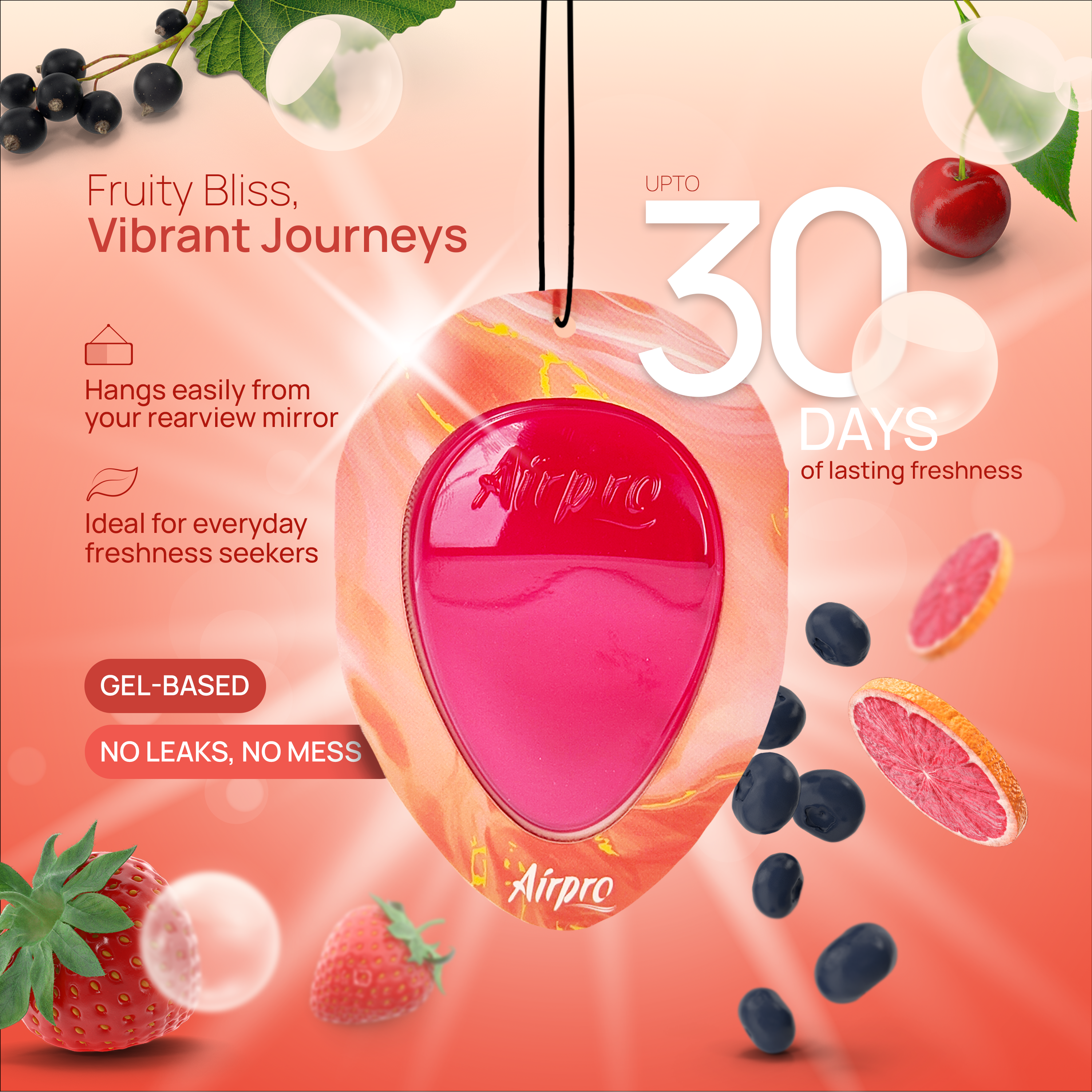 Essentials Hanging Gel Car Air Freshener ( Pack of 2)